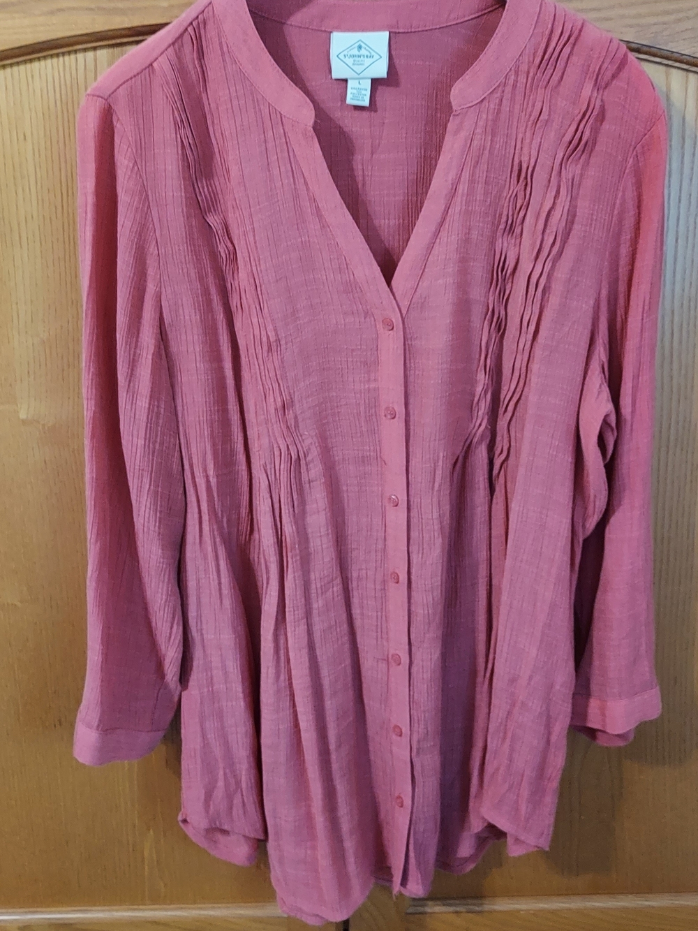 Saint John's Bay  Button-Front Pintuck Tunic